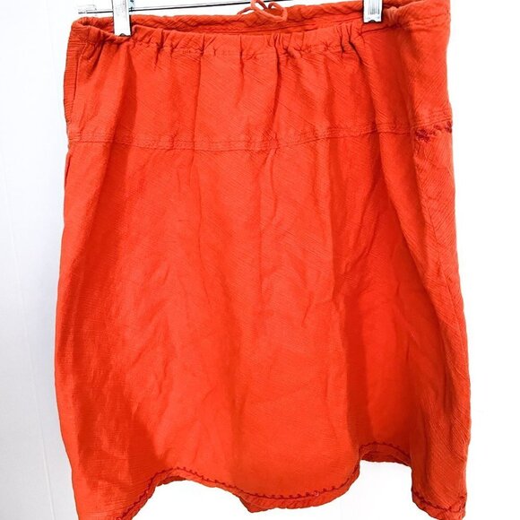 St John's Bay Orange Embroidered 100% cotton boho A line skirt Medium - Picture 3 of 9